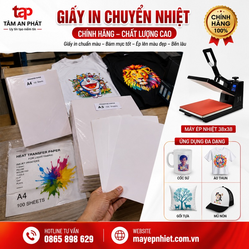Giấy in chuyển nhiệt đế hồng cho áo sáng màu