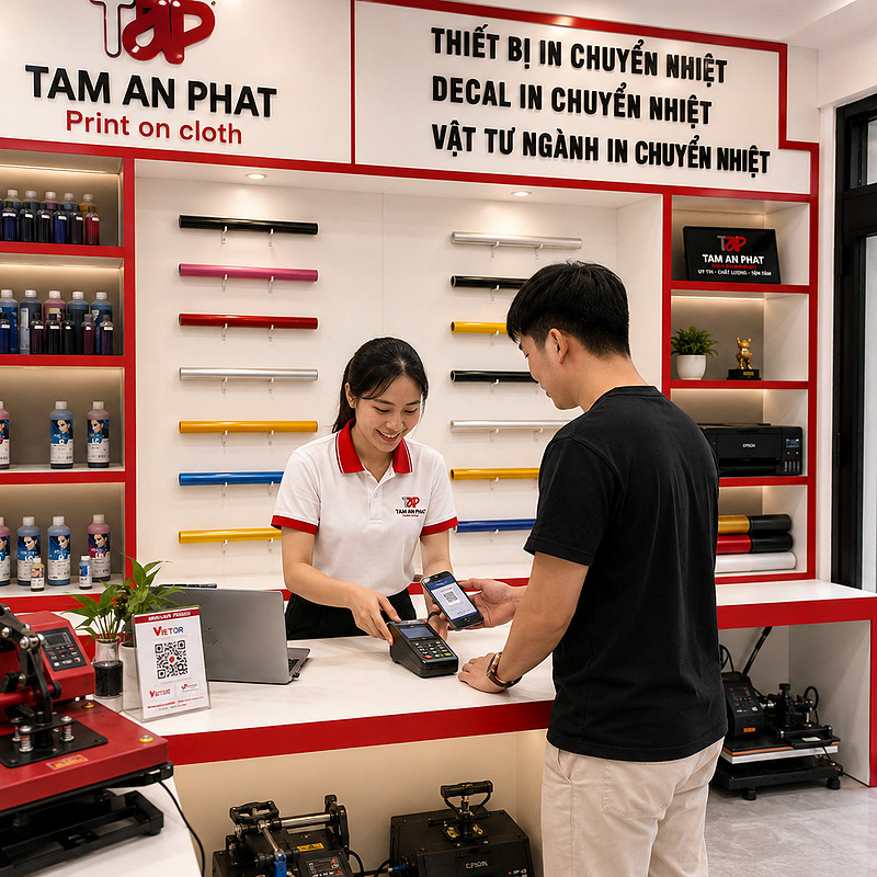 thanh toán chuyển khoản thiết bị ngành in